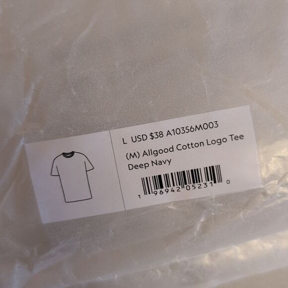 NWT Allbirds Allgood Cotton Logo Tee Deep Navy Organic Cotton Size L - Picture 4 of 11